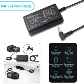 CA-570 AC Adapter Charger for Canon FS21 FS22 FS200 FS300, HF10, HF11, HF20, HF100, HF200, HF M31, HF S10, HF S100, HG20, HG21, HG30, HR10, HV10, HV20, HV30, HV40, XA10, ZR80, ZR85, ZR90, ZR100, ZR200