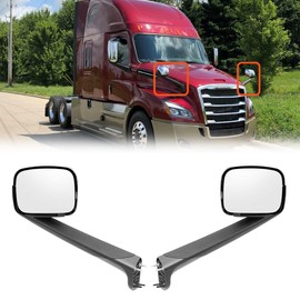 Chrome Hood Mirrors Fit for Freightliner Cascadia 2018-2023, Hood Mirrors Assembly Freightliner New Cascadia Semi Trucks Accessories Driver & Passenger Side (A Pair)