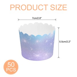 sourcing map 50pcs Cupcake Wrappers for Wedding, Paper Baking Cups and Muffins Liners for Birthday Wedding Party Supplies (Gradient Purple)