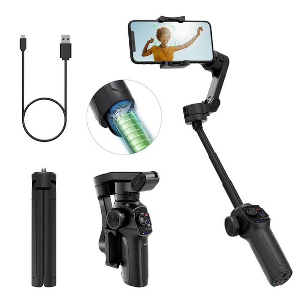 Comitok L9, Gimbal Stabilizer for Smartphone, Built-in Extension Rod &