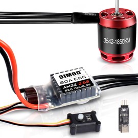 Outrunner Brushless Sensorless Motor ESC Combo, AM32 80A Brushless RC ESC Kit for Axial SCX10 TRX-4 TRX-6 RC Crawler Truck Off-Road Car, 1/8 1/10 Scale w/USB Linker Speed Control Programming