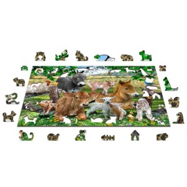HQ Farm Kindergarten 300 Piece Wood Jigsaw Puzzle Wooden City New
