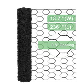 vensovo Garden Poultry Black Chicken Wire - 13.7 '' × 236 '' Chicken Wire for Crafts, Garden Fence Animal Barrier, 1 inch Mesh Poultry Netting Fence, Pet/Rabbit/Chicken Wire Fencing