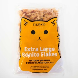 Mayde Bonito Flakes for Cats & Dogs, All-Natural High-Protein Treats, Extra Large 4oz Bag