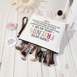 SOIDRAM Friends Gifts for Women Ghost Friends Sister Birthday Gifts Christmas Graduation Gift for Big Little Sister Best Friend Friend Makeup Bag Gift I Hope We're Friends Until We Die