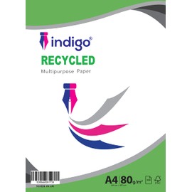 Indigo® A4 Paper 100% Recycled Multipurpose Copier Paper 80gsm - 100 Sheets