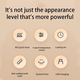 CLSSLVVBN Beginner-Friendly Heated Eyelash Curler 4-Speed Temperature Control with 4-Speed Temperature Control and Digital, White, English Packaging