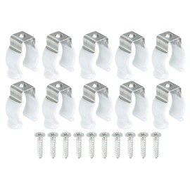 TOP-VIGOR 10 Stück T5 U-Clips, Halterung für LED-Glühbirnen, Halterung, Halterung, Edelstahl, Leuchtstoffröhrenhalter mit Schrauben, um Durchhängen zu verhindern, Weiß