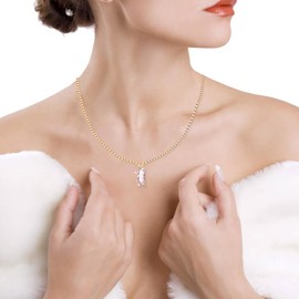 Gold Plated Birthstone Necklace October Birthstone Jewellery Cubic Zirconia Pendant Necklace Birthstone for Birthday Gifts Jewellery Gold Necklaces for Women Girls Birthday Christmas Thanksgiving