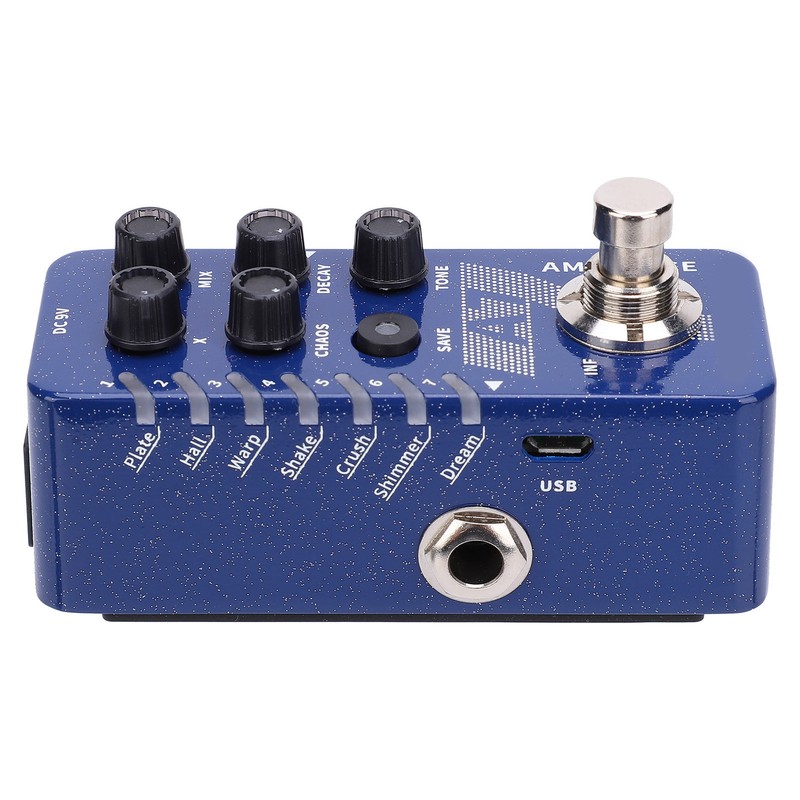 Reverb Effect Pedal Digital 7 Ambiance Guitar Built In Infinite