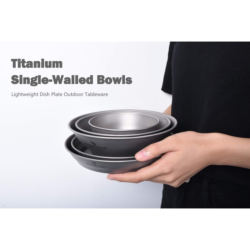Boundless Voyage Ultralight Titanium Dish with Carry Bag Outdoor Camping