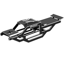 DashRC SCX24 Warthog LCG Chassis Frame Kit – Aluminum Body Shell Rocks Cage Buggy Chassis for 1/24 RC Rock Crawler SCX24 Gladiator, Bronco, C10, JLU Models Upgrades (Black)