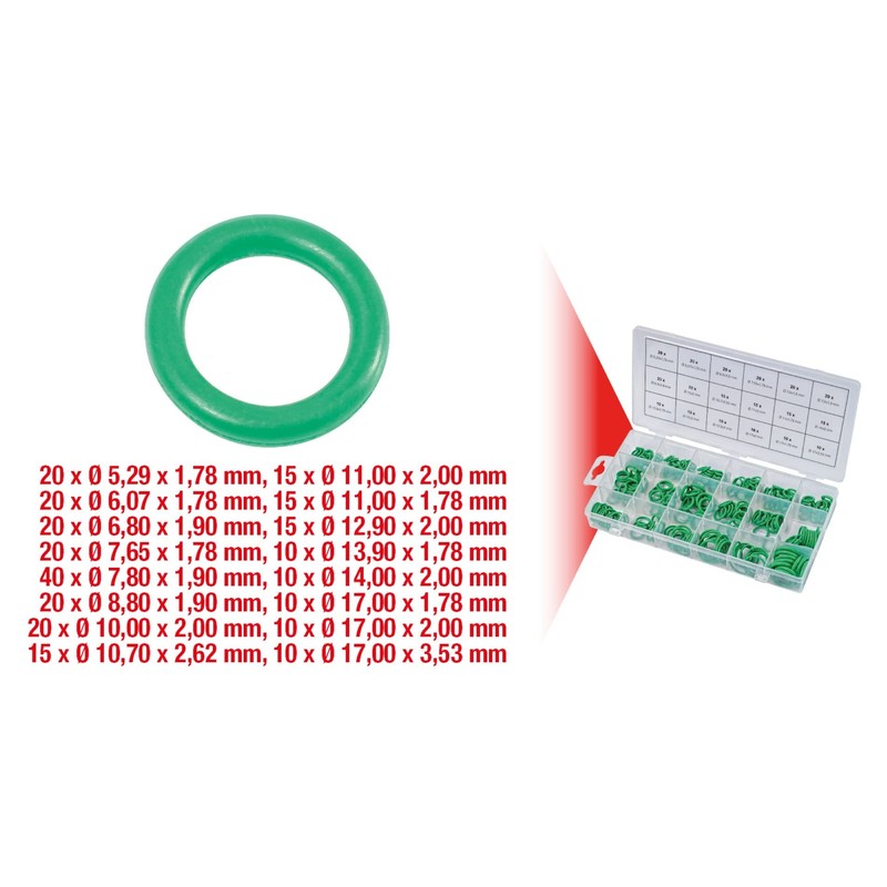 KS Tools 970.0340 Assortment of O-Rings for HNBR Air Conditioning