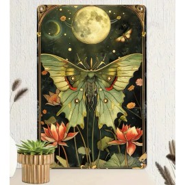 Unbranded Metal Art, Luna Moth, - 8x12" in Floral Garden, Metal Wall Art Decor