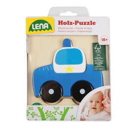SIMM Spielwaren Lena 32085 Police Car Wooden Jigsaw Puzzle