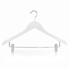 Hangerworld 10 White Clip Hangers 45 cm Wooden Clothes Hangers