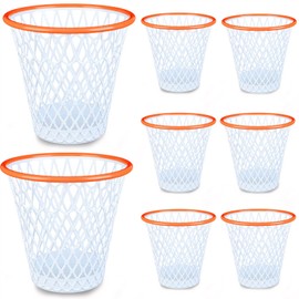 8 Pcs Basketball Trash Can 4.5 Gallon Basketball Garbage Can Plastic Waste Basket Trash Bin Gift for Home Office Kitchen Living Room Gym