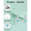 Vesitim Sterling Silver Heart Earrings Dangle Drop Earring Created Green