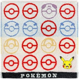 Hayashi PO207600 Mini Towel, Approx. 9.8 x 9.8 inches (25 x 25 cm), Pokémon Pikachu Ball,