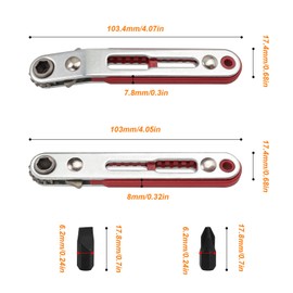 FINELYCR 2 x 1/4 inch screwdriver ratchet, mini ratchet screwdriver, ratchet reversible screwdriver, two-way ratchet, compact size, for houses, cars, machines and other devices