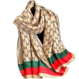 FairyCity Luxury Silk Scarf with Geometric Pattern, summer shawls for women lightweight Scarves Fashion Accessory