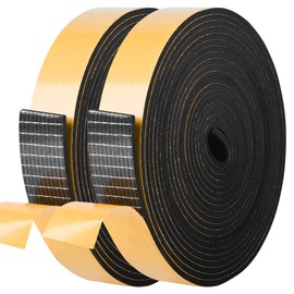 Self Adhesive Foam Tape Weatherstrip 1in x 1/8in x 33Ft High Density Foam Insulation Strips Foam Seal Weather Stripping with Strong Adhesive for Door and Window Sound Isolation Soundproofing