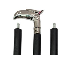 Ammar Nautical Eagle Victorian Brass Walking Stick Cane-Steampunk Roman Walking Cane-Best Antique Gift, Silver And Black