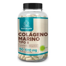 Colágeno Marino Hidrolizado Raíces Zen 150 Cápsulas Super Premium Fortalece Articulaciones Piel Cabello y Uñas