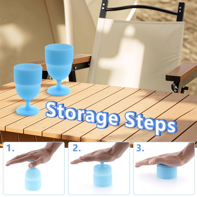 TWZKXC Portable Collapsible Silicone Wine Glasses Travel Camp Wine Glasses