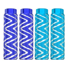 HARFINGTON 2 Pairs Bike Pegs Aluminum Alloy Rear Stunt Pegs Anti-Skid Foot Pedals Fit 3/8" Axles for Mountain Bike BMX, Blue & Sky Blue