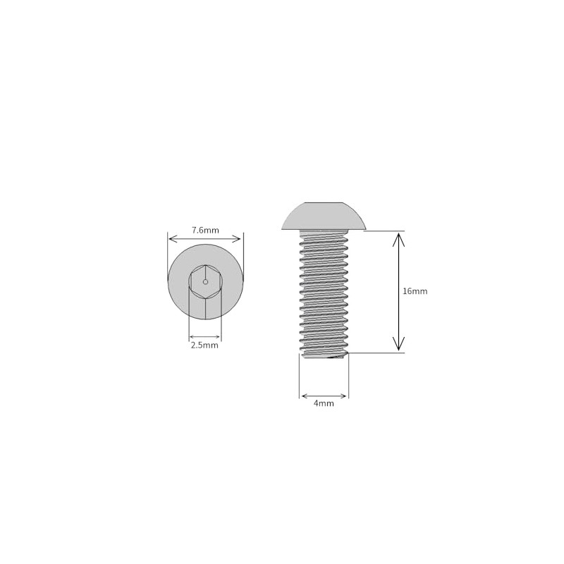 M4 (4mm x 16mm) Hex Socket Button Head Screws -