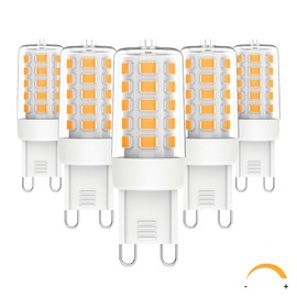 G9 LED Bulb Dimmable, 2700K Warm White, T4 Chandelier Light Bulbs G9 Bi Pin Ceramic Base, G9 Base Bulb 120V 400 Lumen 360°Beam Angle, G9 Light Bulbs 4W Equivalent 40 Watt, 5Pack