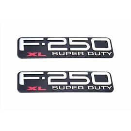 Ford 99-04 FORD F-250 XL Super Duty Logo F81B-16B114-LA Emblem F81Z-16720-LB Set of 2