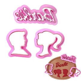 Doll Couple Cookie Cutters - 3D Cute Doll Silhouette with Nameplate for Girls' Party Decorations