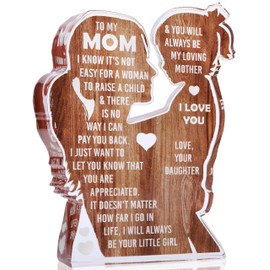 Mom Christmas Gifts from Daughter 2024, Stocking Stuffers for Mama, Best Mom Ever, Unique Birthday Present Ideas for New Mom First Time Mom - Desk Decor Acrylic Sign