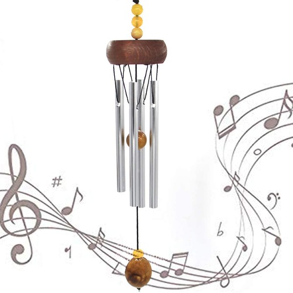 WOAIX Mini Wind Chime, Summer Tradition, Wind Chime, Indoor, Outdoor, Cool, Metal, Stone, Decorative, Money Luck, Tone (Small), Wind Chime, Aluminum