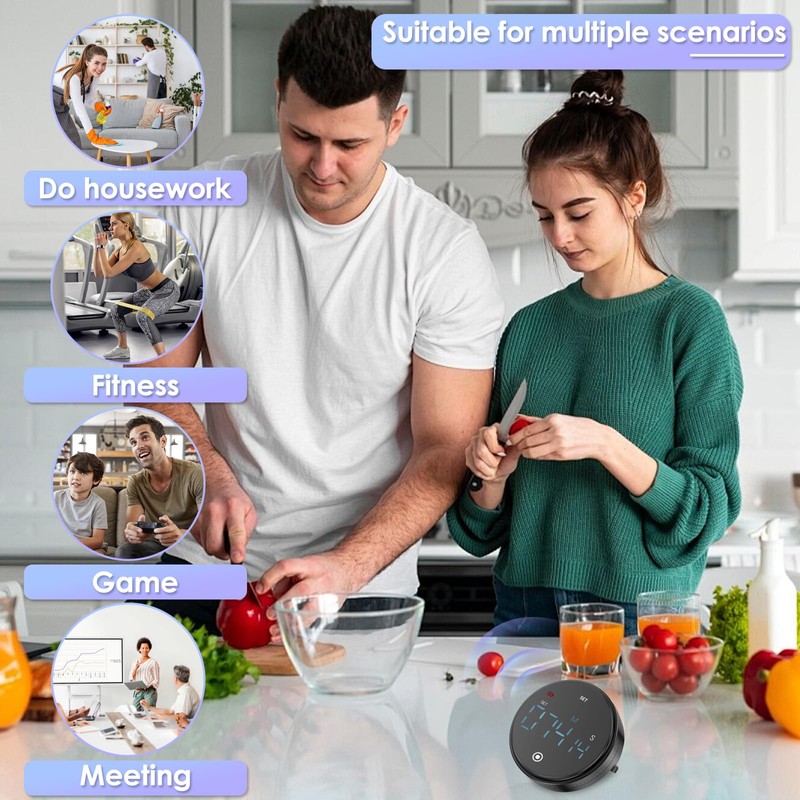 Magnetic Kitchen Timer with Large Display Digital Kitchen, Easy to