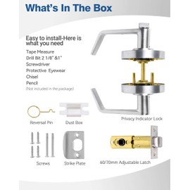 Polar Tangro Privacy Indicator Handle Door Lock - Occupied Door Lever Vacant or in-use Privacy Door Handle, ANSI Commercial Grade2, Perfect for Public Restrooms Including Restaurants, Hospitals