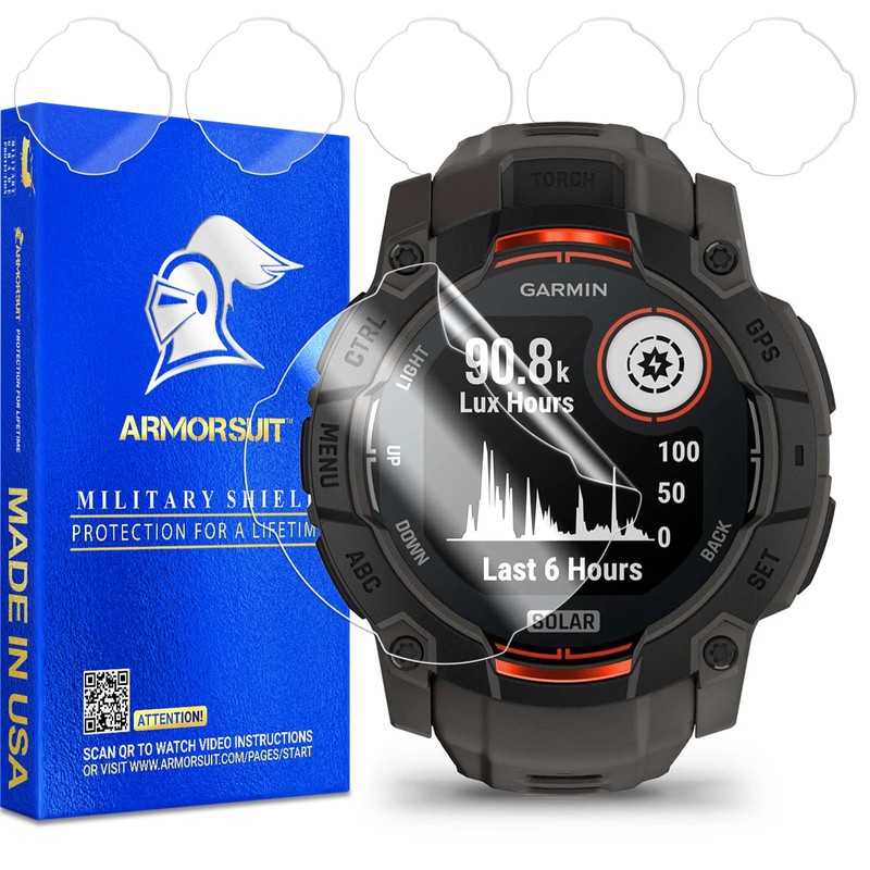 ArmorSuit 6 Pack for Garmin Instinct 3 50mm AMOLED/Solar Screen