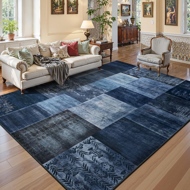 DweIke Washable Area Rugs 4x6 for Living Room, Modern Geometric