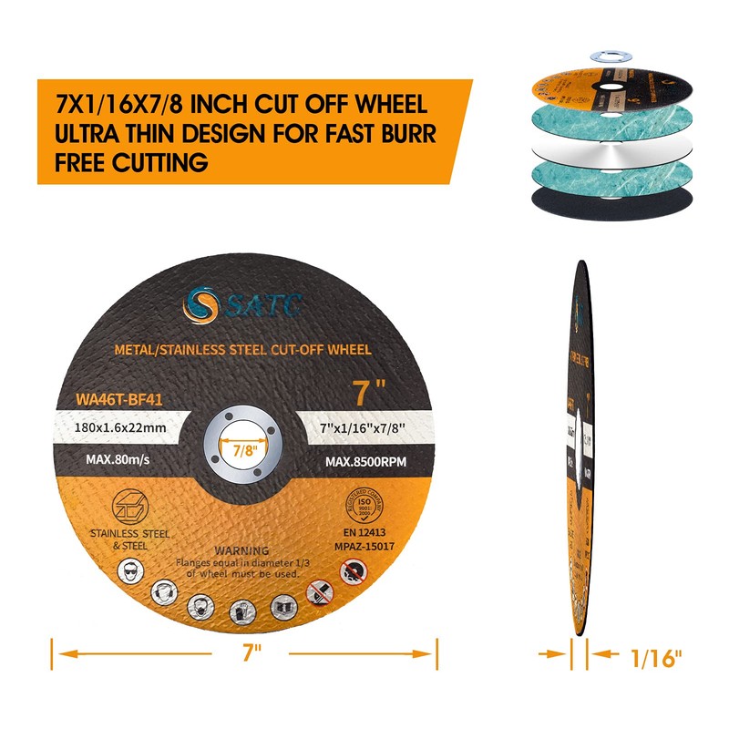 S SATC 7" Cutting Wheel 25 PCS Metal Cutting Blade