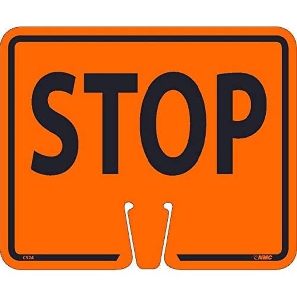 NMC CS24 STOP Safety Cone Sign - 12.63 in. x