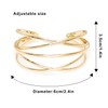 Wovanoo Multi-layer Cuff Bracelet for Women Cross Wire Bracelets Open