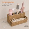Hair Tool Organizer Countertop with 3 Stainless Steel Cups, Woven