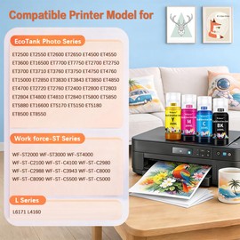 Sublimation Ink 400ML Refilled Bottles for ET-2800 ET-2803 ET-15000 ET2400 ET4800 ET-2850 ET-4950 ET8550 WF7710 WF-7820 WF-7840 etc.High-Yield Inkjet Printers Heat Press Transfer on Mugs.