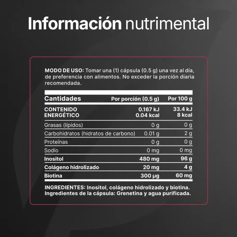 Inositol De 90 Cápsulas De 500mg Myo Inositol B Life
