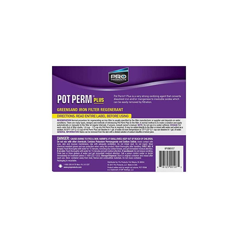 Pot Perm Plus Greensand Iron Filter Regenerant 28oz bottle For