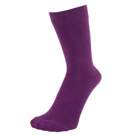 ZAKIRA Finest Combed Cotton Dress Socks in Plain Colours for Men, Women, 4-6 (UK), Purple