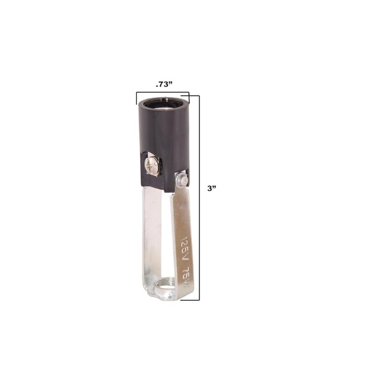 B&P Lamp® 3 Inch Keyless Candelabra Socket with Insulator, Tapped