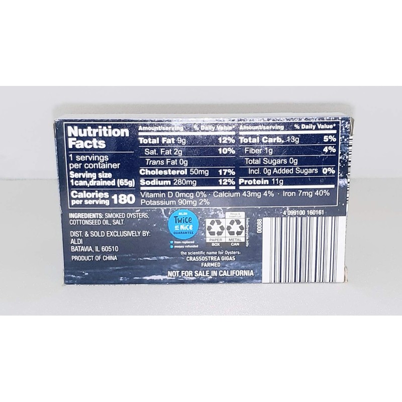 SMOKED OYSTERS IN COTTONSEED OIL, 3 Ounce (Pack of 3)